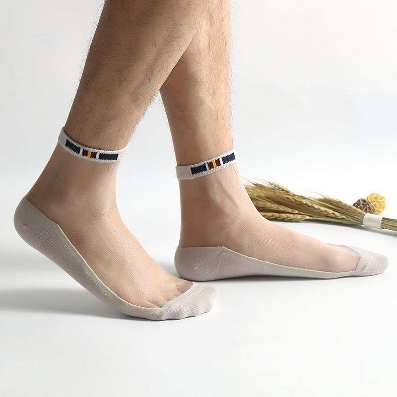 薄款袜子男秋冬季中筒丝袜商务男士丝光袜防滑纯棉底玻璃冰丝男袜,淘宝优惠券,粉丝福利购,淘宝优惠卷