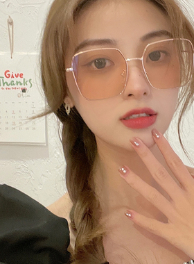 速发韩版时尚浅线色太镜防紫外茶街墨风方形拍镜