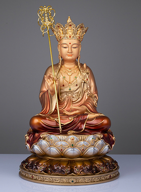 速发新供全堂佛纯铜彩绘释迦摩圣佛像家用款奉观音佛像娑婆三尼摆