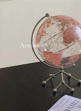 速发透明地球仪摆桌轻奢高档客厅办公室件面家居酒柜装饰乔迁新居