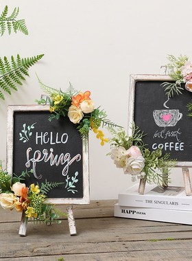 速发复古木制黑板摆件户外庭院布饰幼儿园台舞阅读装置植物角环创