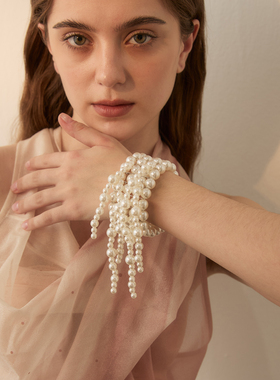 苏心珍珠手链女复古文艺清新简约百搭手镯优雅气质腕饰时尚潮流