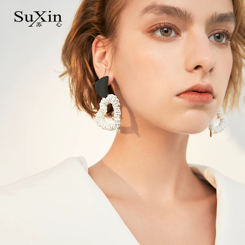 Серьги дизайна SuXin с кисточками, серебро 925 пробы, простой и элегантный дизайн