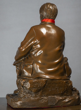 毛主席摆件 装饰品酒柜中式雕塑 毛泽东工艺青年全纯铜像伟人领袖