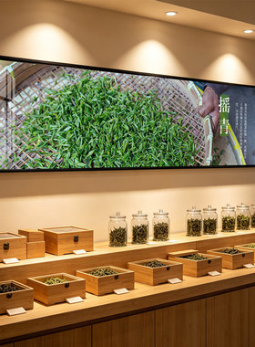 晒茶步骤图茶档背景墙装饰画茶叶店氛围布置挂画装饰画茶馆墙壁画