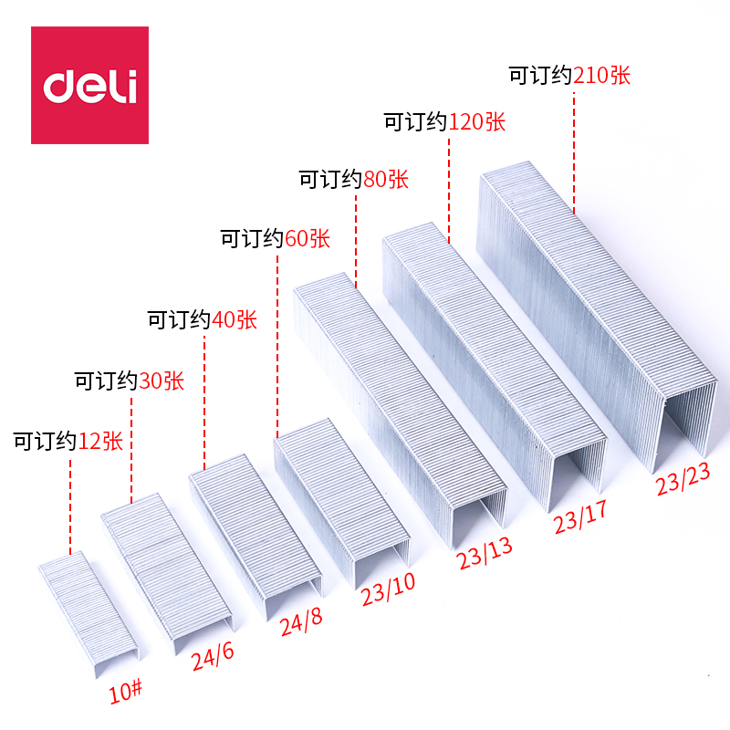 1000枚得力0012订书钉24/6统一通用型重型订书针12号普通订书机专用补充订书针桌面办公用品 - 图1
