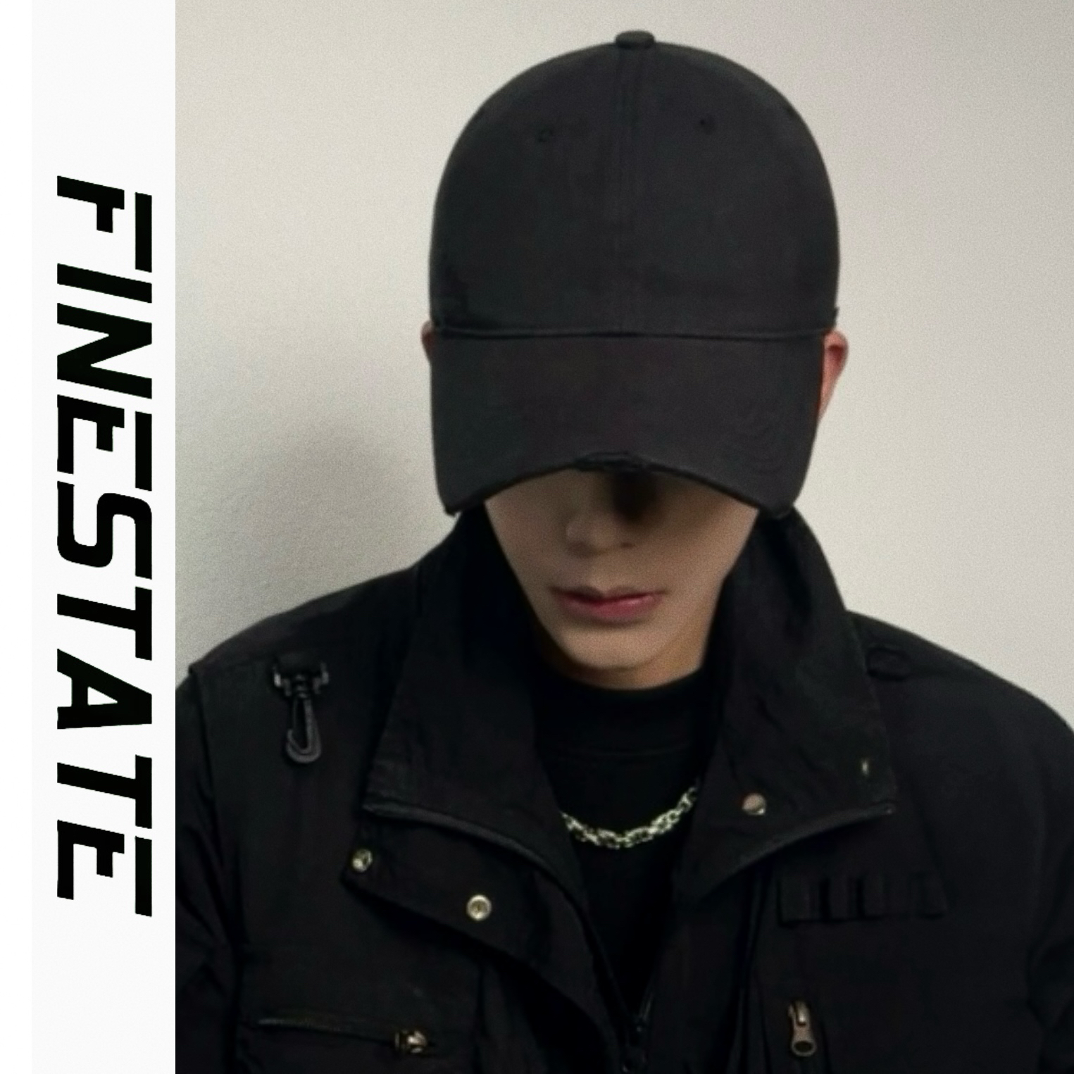 FINESTATE破洞鸭舌帽男夏季纯棉帽子男潮牌百搭大头围男士棒球帽 - 图1