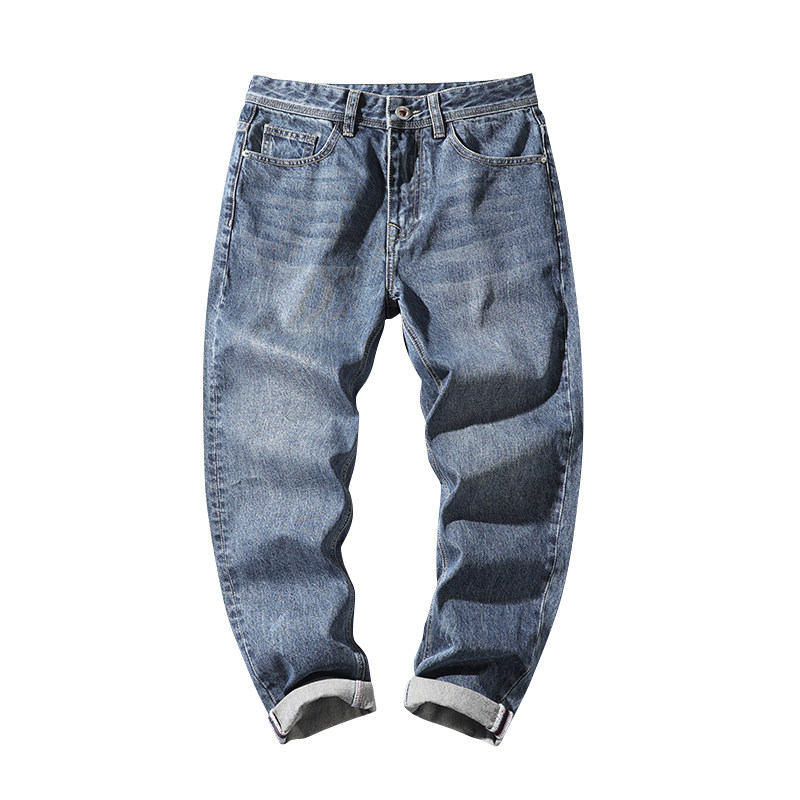 秋季潮牌男宽松直筒哈伦小脚裤子 酷依潮人牛仔裤