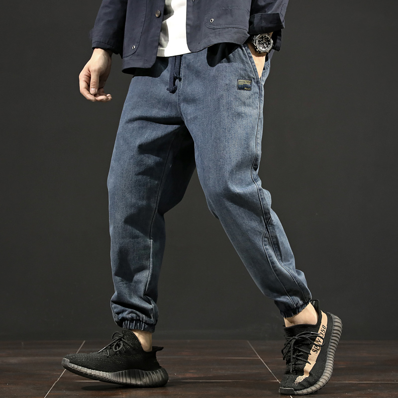 秋季哈伦男宽松加肥加大码小脚裤子 酷依潮人牛仔裤