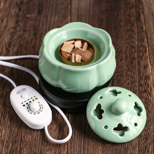 Электрическая курильница с регулировкой температуры по времени, керамический древесный порошок лотоса