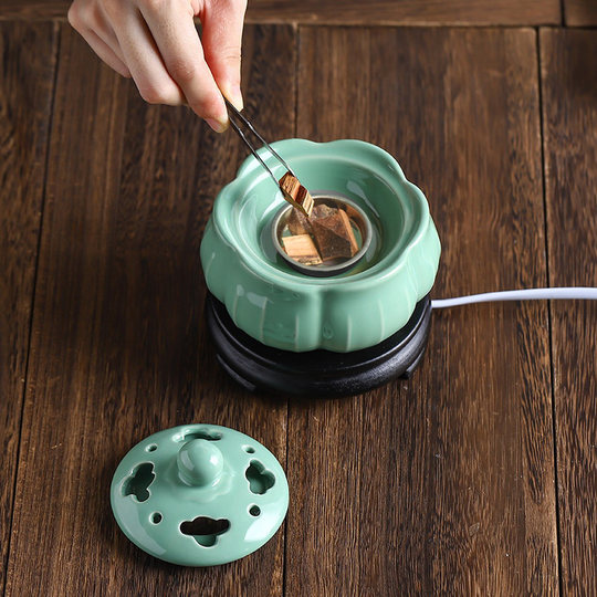 Электрическая курильница с регулировкой температуры по времени, керамический древесный порошок лотоса