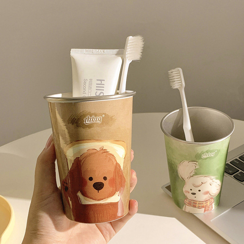 儿童漱口杯刷牙女孩男孩防霉抗菌不锈钢可爱卡通牙缸2026新款防摔,淘宝优惠券,粉丝福利购,淘宝优惠卷