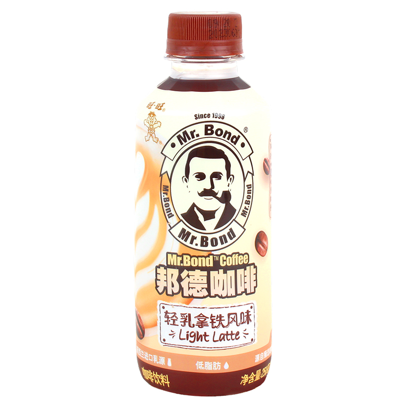 旺旺邦德咖啡轻乳拿铁味250ml*15罐整箱办公夏日冷饮即饮咖啡旺仔-图3