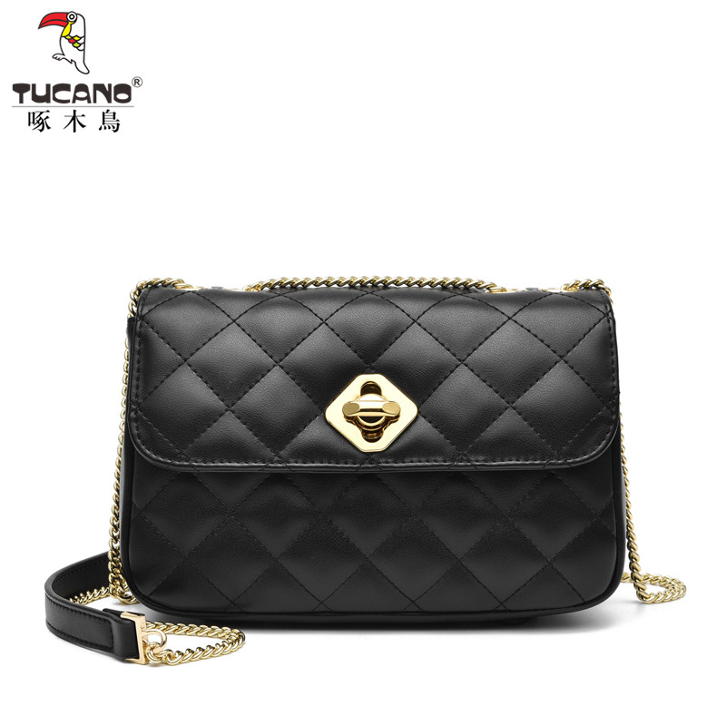 啄木鸟2020新款菱格链条包潮小方包 啄木鸟凌鼎女士包袋