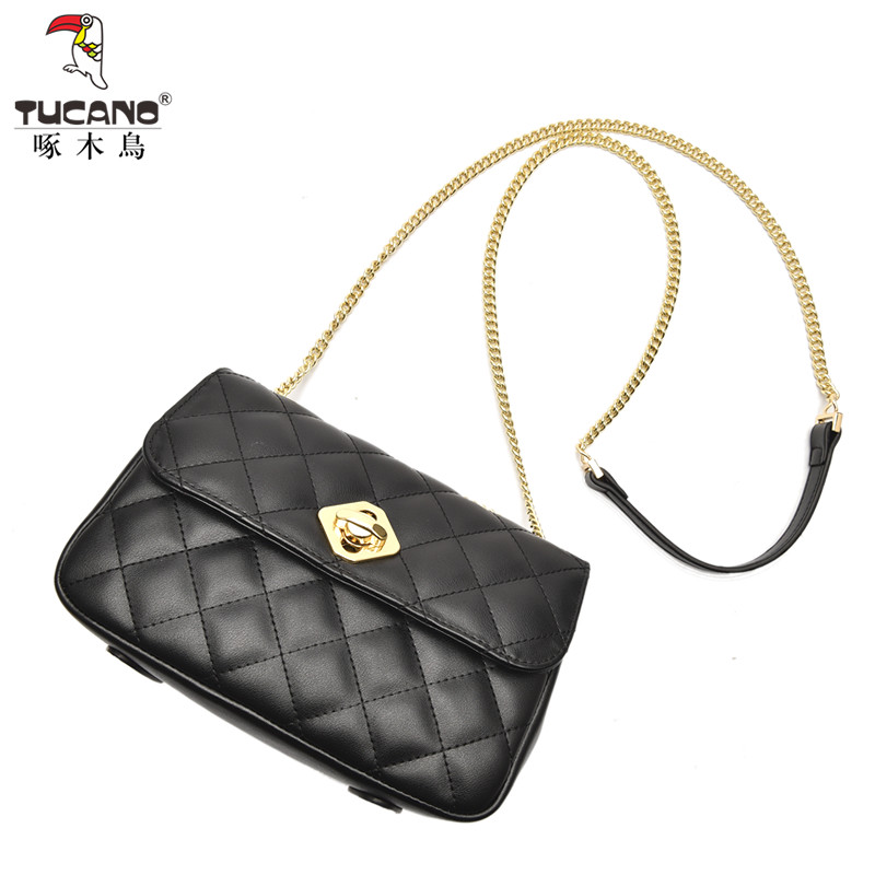 啄木鸟2020新款菱格链条包潮小方包 啄木鸟凌鼎女士包袋