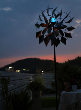 大风车户外别墅太阳能灯铁艺