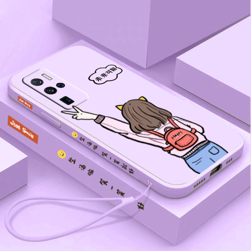 送手绳vivox50手机壳未来可期x50pro女款液态硅胶软壳x50pro+挂绳全包镜头磨砂保护套创意防摔新款网红个性,淘宝优惠券,粉丝福利购,淘宝优惠卷