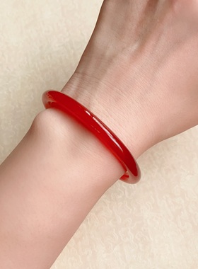 极细圆条玉镯手镯玛瑙精致女