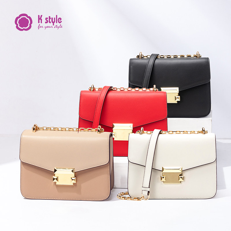高级感真皮小方包2020新款链条包包 kstyle女士包袋