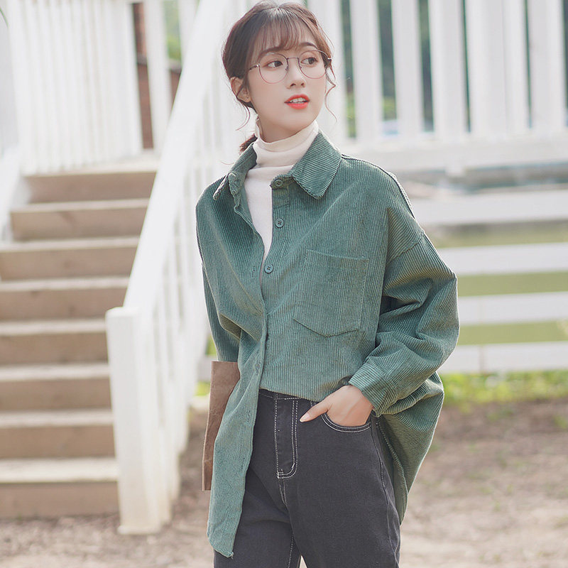 复古港味加厚中长款灯芯绒2020衬衫 叙夏衬衫