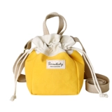 三色补丁 Японская свежая сумка через плечо для школьников, сумка для еды, на шнурках