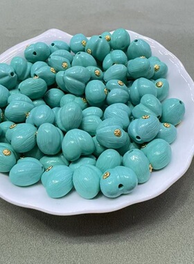 菱镁矿高瓷绿松石镶嵌小雏菊拉丝屁桃爱心文玩配饰diy配件