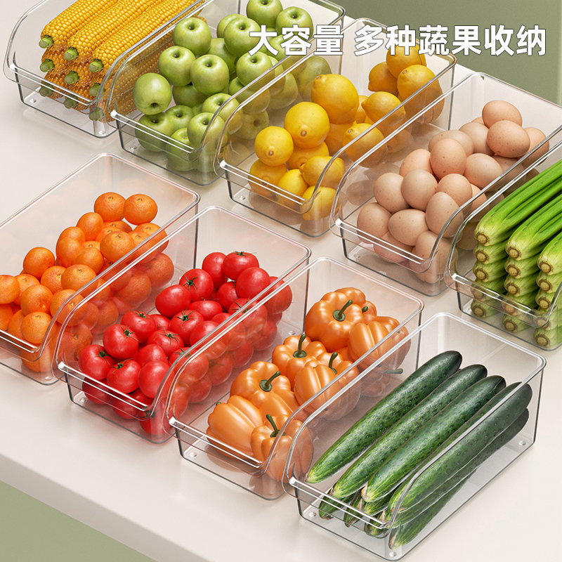 冰箱收纳盒收纳整理神器抽屉盒子储物盒整理盒鸡蛋食品保鲜盒厨房 - 图1