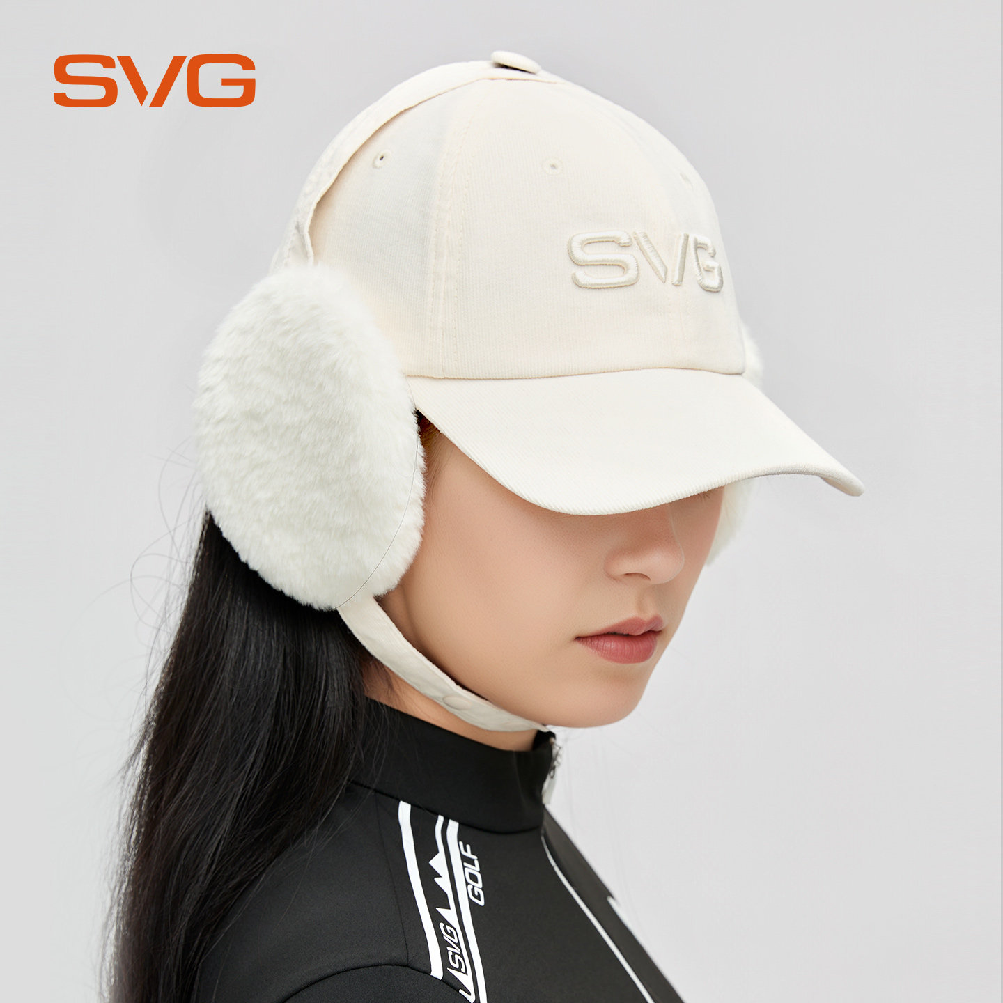 svg高尔夫配饰25秋冬新款时尚灯芯绒球帽保暖毛绒护耳帽子鸭舌帽,淘宝优惠券,粉丝福利购,淘宝优惠卷