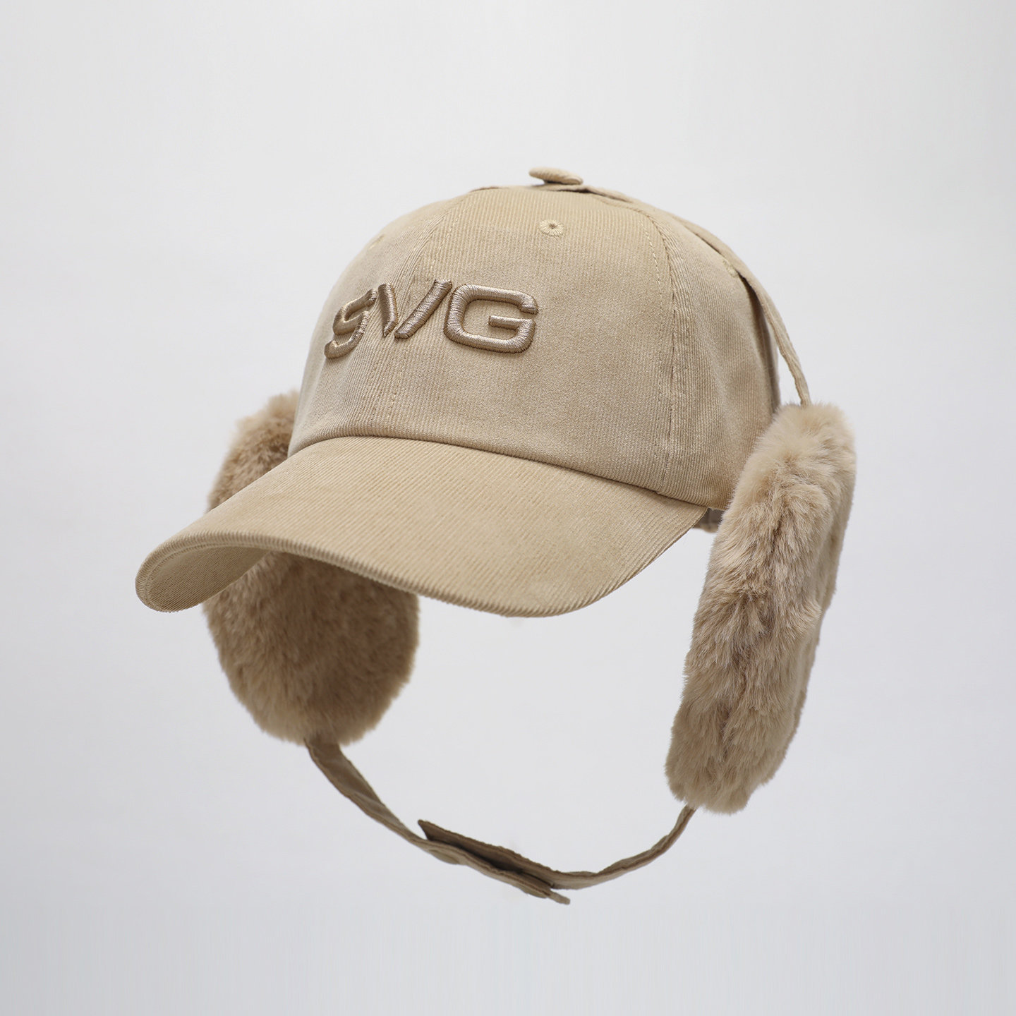 svg高尔夫配饰25秋冬新款时尚灯芯绒球帽保暖毛绒护耳帽子鸭舌帽,淘宝优惠券,粉丝福利购,淘宝优惠卷