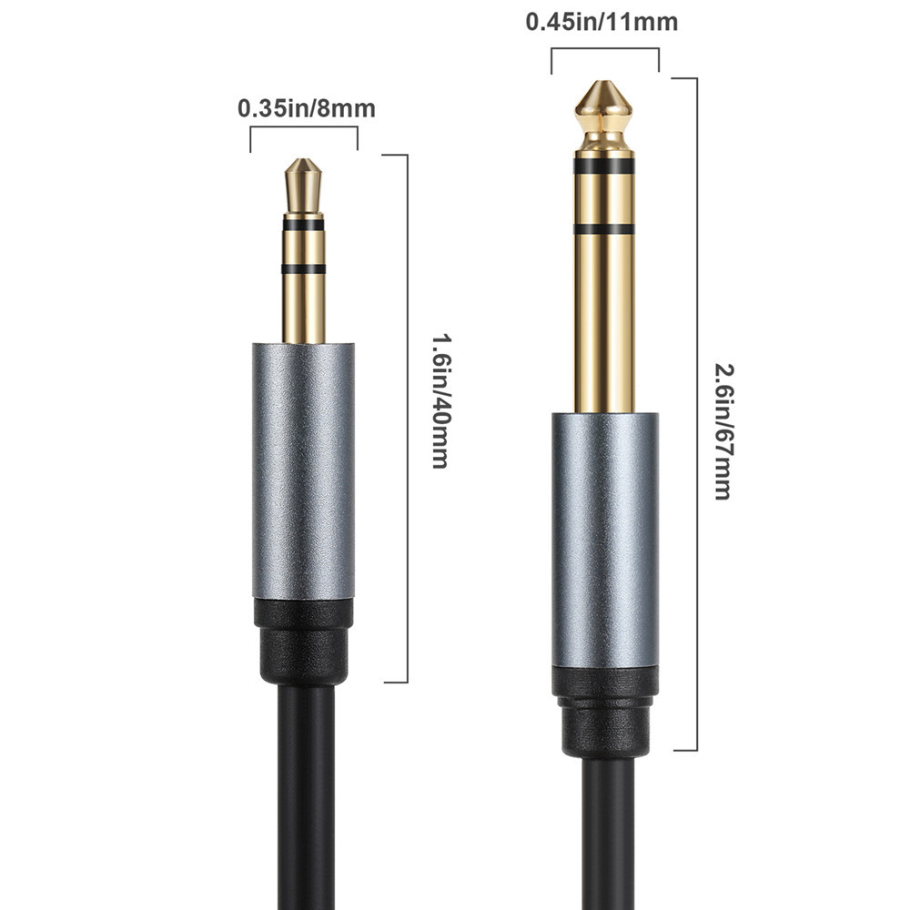 调音台扬声器音频线6.35mm单声公3.5mm双声公/3.5mm双声公转6.35mm/6.35mm纯铜线芯镀金连接器音频转接线-图2