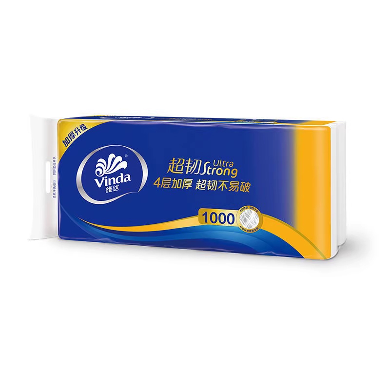 维达卷纸1000g4层加厚实芯家用实惠装