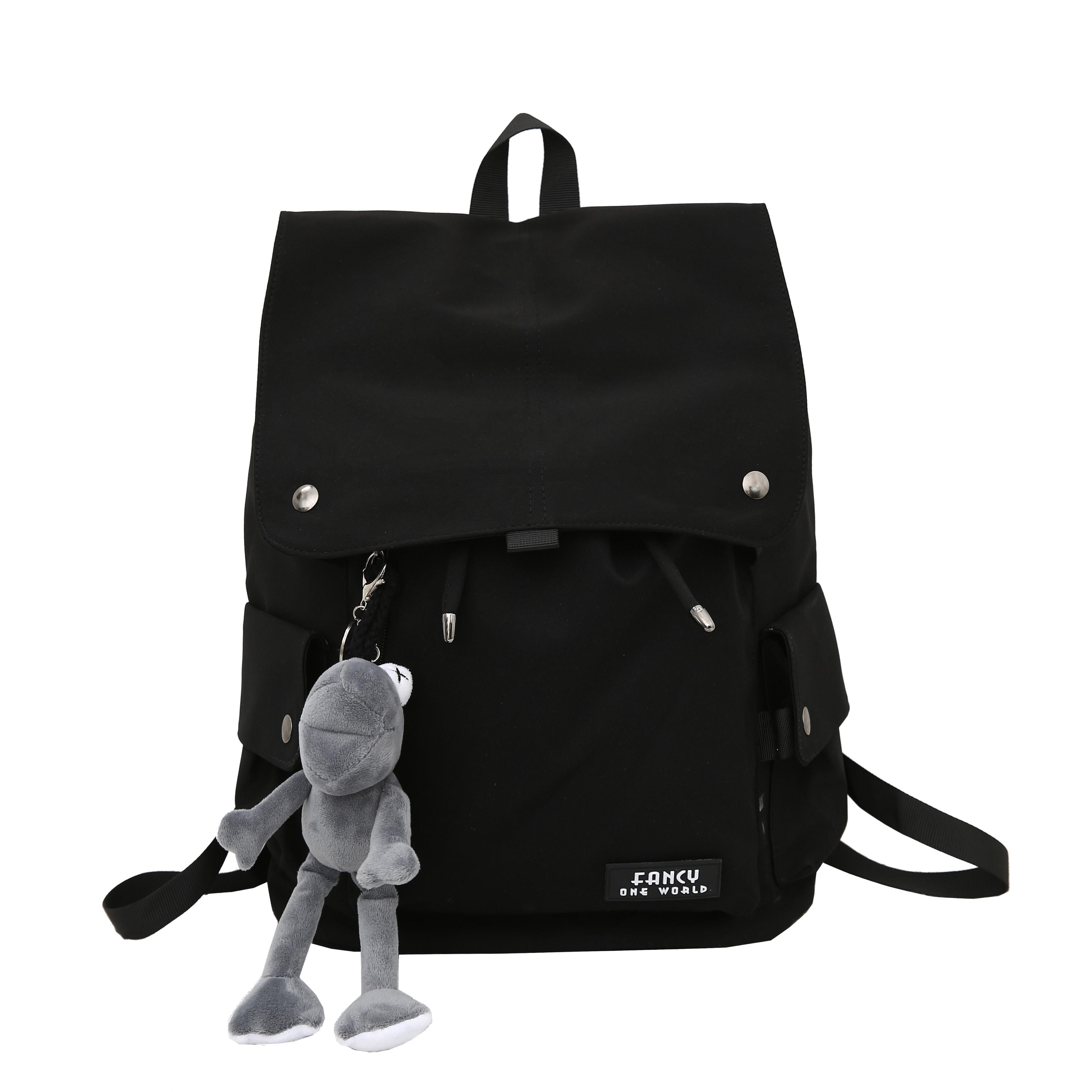 男士潮牌大容量休闲ins 单色空间双肩背包