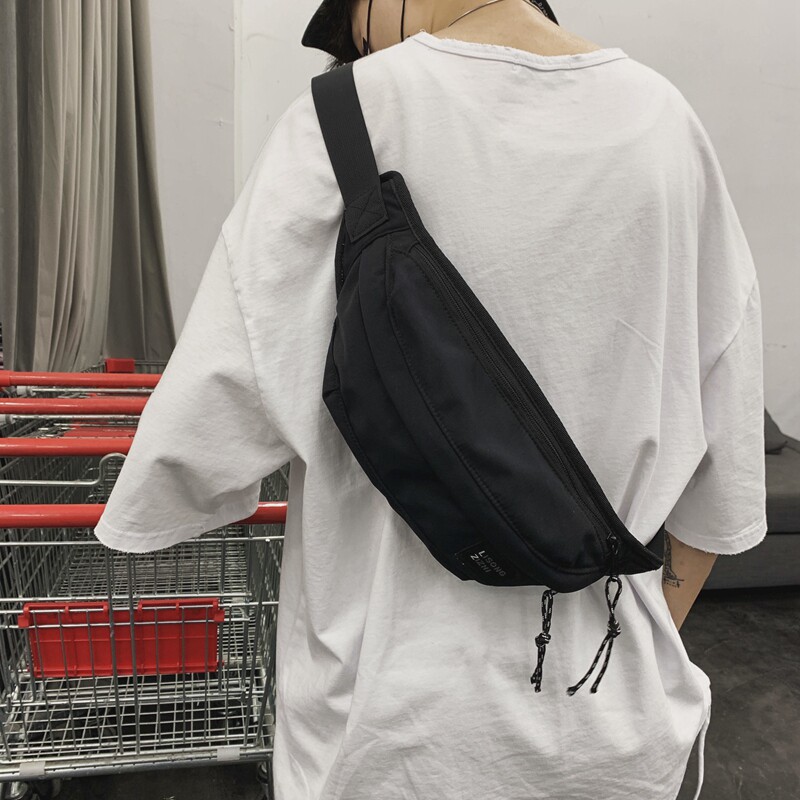 胸包韩版ins潮牌运动学生女单肩包 单色空间男士包袋