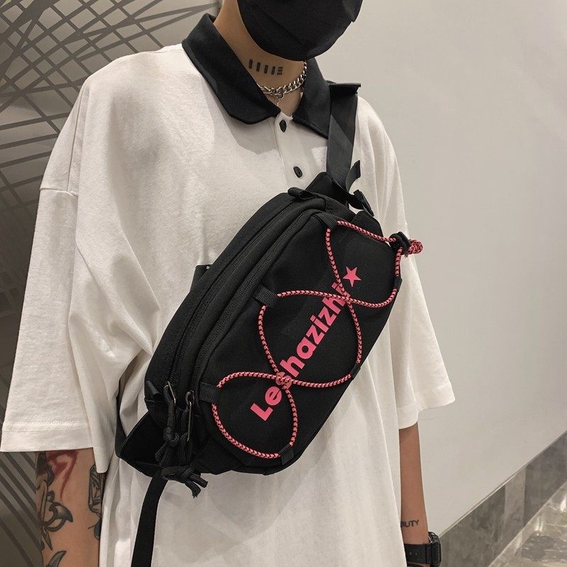 国潮ins潮牌学生新款男士斜挎包 单色空间男士包袋