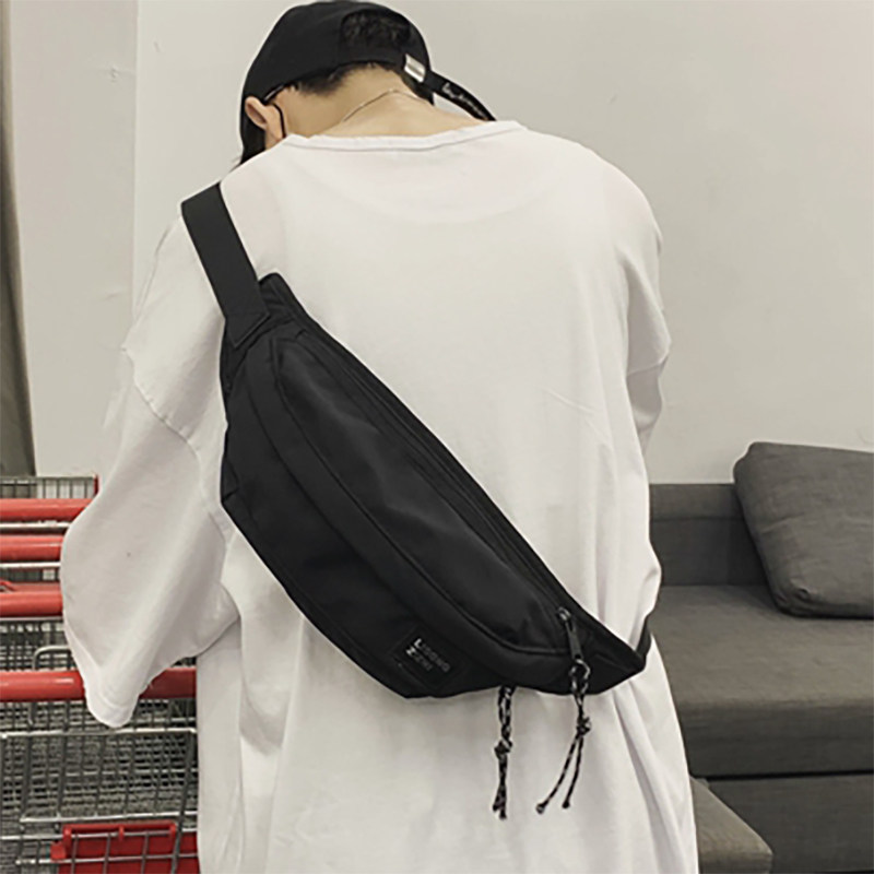 胸包韩版ins潮牌运动学生女单肩包 单色空间男士包袋
