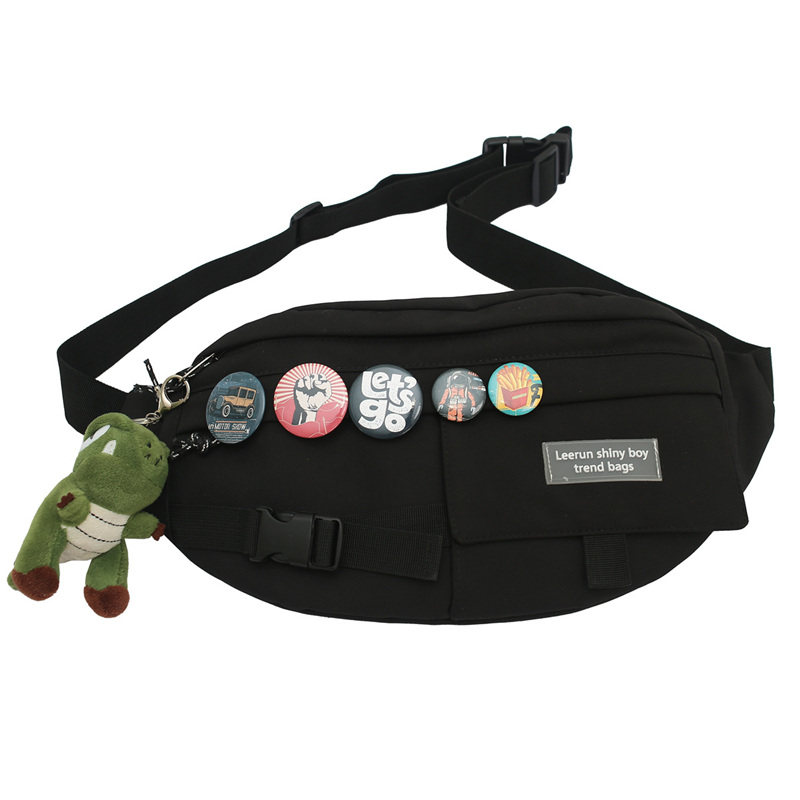 潮牌男士随身斜肩包时尚潮流胸包 单色空间男士包袋