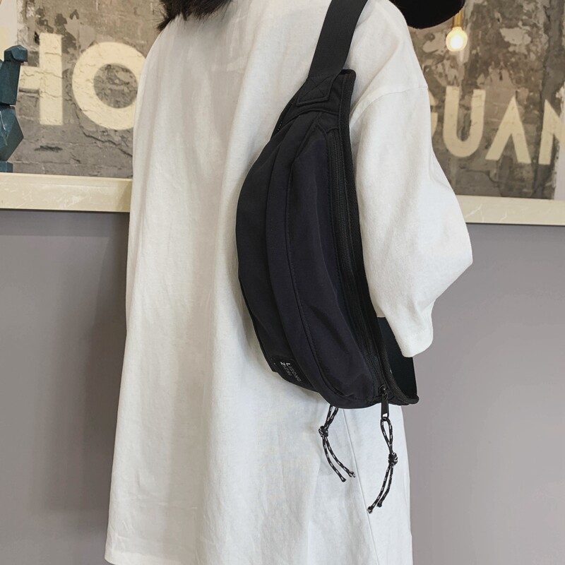 胸包韩版ins潮牌运动学生女单肩包 单色空间男士包袋