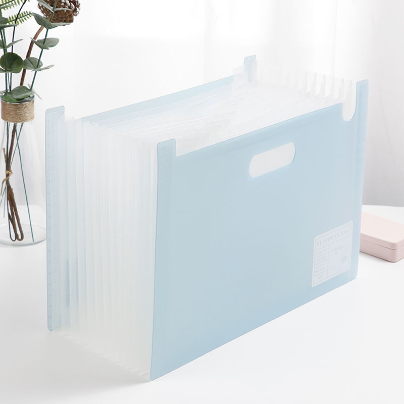 ins风桌面收纳伸缩风琴包A4文件夹大容量多层可爱学生用试卷收纳整理神器办公室桌面资料册分层初中高中 - 图0