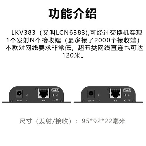 朗强LKV383/LCN6383PRO HDMI延长器局域网传输信号单网线转rj45一对多可过交换机双绞线传输器网络传输支持4k - 图1