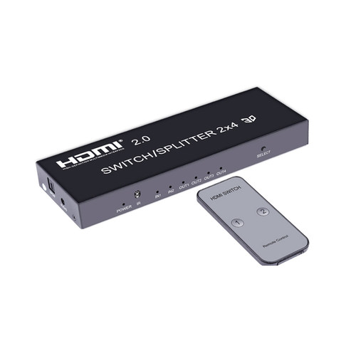 hdmi切换分配器2进2出4出8出 二入二四八出高清矩阵分配分频器带3.5MM音频分离外接音箱多路主机接电视4K60HZ - 图0