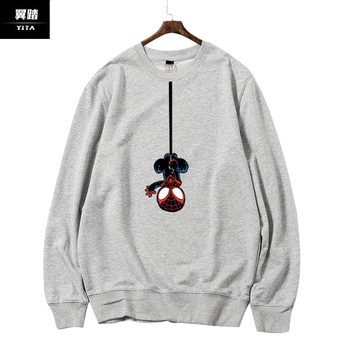 Spider-Man Parallel Universe Spiderman Little Black Spider Marvel Movie Peripheral Round Neck Guard Clothes Men's Thin Long Sleeves