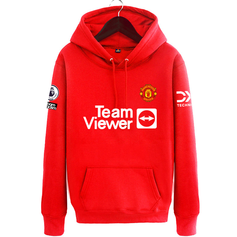 曼联队23-24赛季足球迷主场拉什福德连帽卫衣男女外套帽衫球衣服