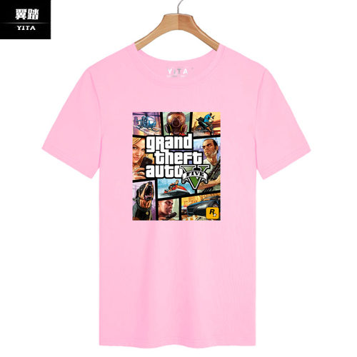 GTA周边5侠盗车手游戏短袖T恤衫男女纯棉半截袖透气直喷上衣服夏 - 图3