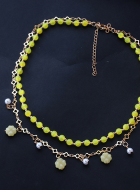 子夜归田曦微武祯猫公同款项链古装电视剧黄色超仙可爱项饰女古风