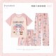 Girls pajamas pure cotton three-piece set summer children's short-sleeved home clothes cartoon melody big children girl air conditioning suit