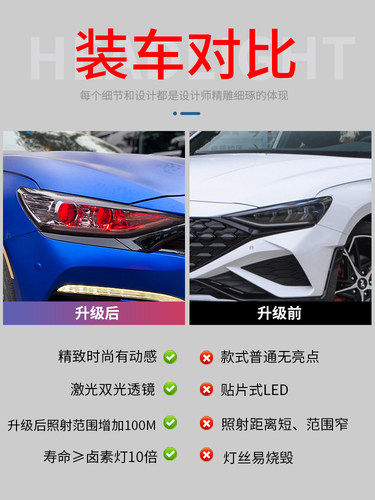 菲斯塔原车大灯升级LED激光双光透镜专用日行灯四透套件免费安装 - 图2