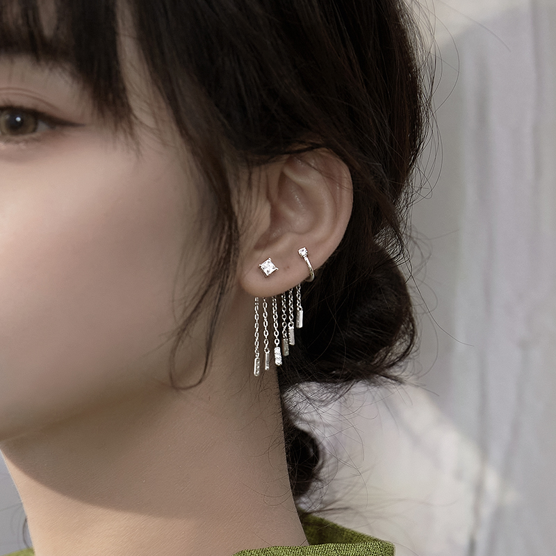 小麋人925纯银小众设计ins流苏创意个性轻奢精致耳环女耳钉网红潮