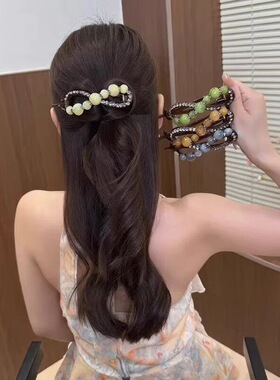高端闪钻珠珠扭扭夹不硌头发