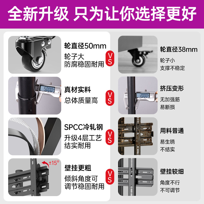 通用电视支架可移动一体机落地显挂架推车适用海信创维TCL等182