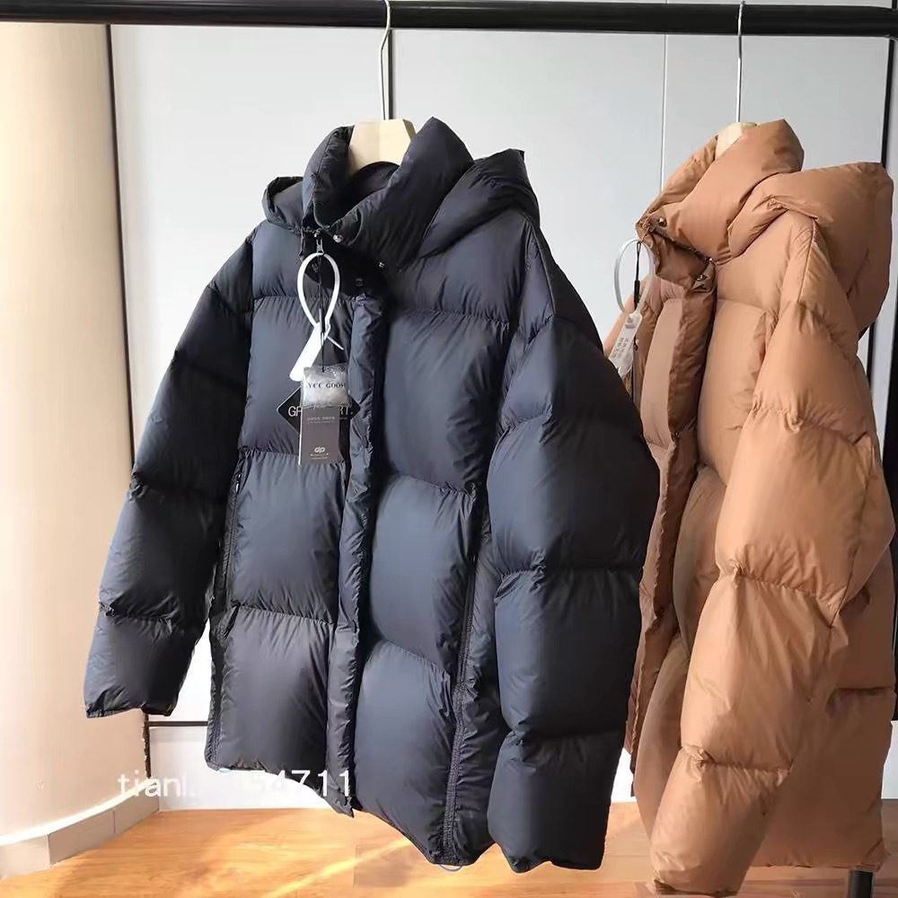 高充绒量面包服加厚90白鹅绒服中长款羽绒服女平湖高端外套高级感 - 图0